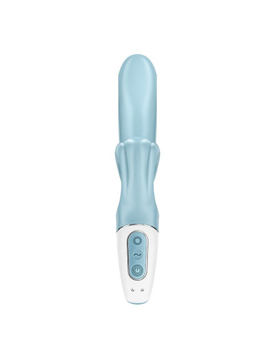 Вібратор-кролик Satisfyer Love Me Blue, гнучкий, відросток з потрійним кінчиком - фото №4