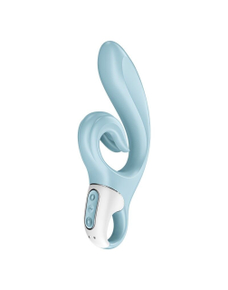 Вібратор-кролик Satisfyer Love Me Blue, гнучкий, відросток з потрійним кінчиком - - фото №2