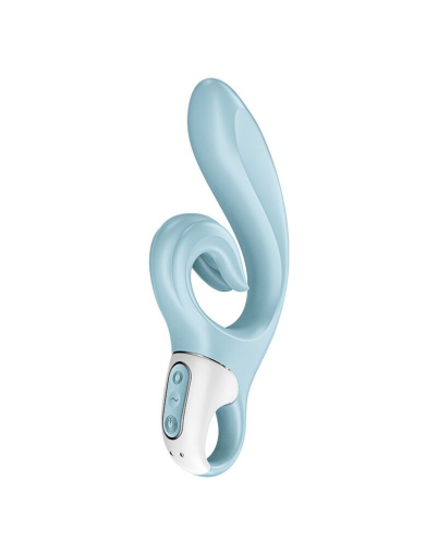 Вібратор-кролик Satisfyer Love Me Blue, гнучкий, відросток з потрійним кінчиком - фото №2