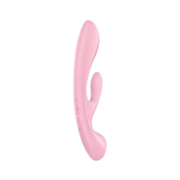 Двосторонній вібратор-кролик Satisfyer Triple Oh Pink, 3 мотори, руків’я-масажер - - фото №5