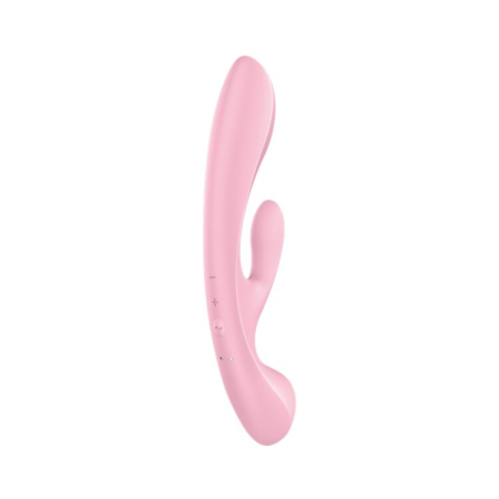 Двосторонній вібратор-кролик Satisfyer Triple Oh Pink, 3 мотори, руків’я-масажер - фото №5