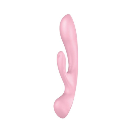 Двосторонній вібратор-кролик Satisfyer Triple Oh Pink, 3 мотори, руків’я-масажер - фото