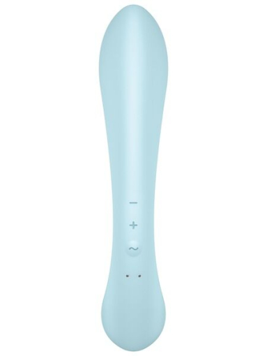 Двосторонній вібратор-кролик Satisfyer Triple Oh Light Blue, 3 мотори, руків’я-масажер - фото №3