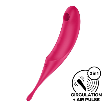 Вібратор для клітора з вакуумною стимуляцією Satisfyer Twirling Pro Red - фото