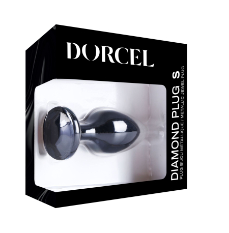 Металева анальна пробка з кристалом Dorcel Diamond Plug Black S - фото №7
