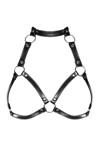 Портупея на груди Obsessive A740 harness black O/S, штучна шкіра - фото