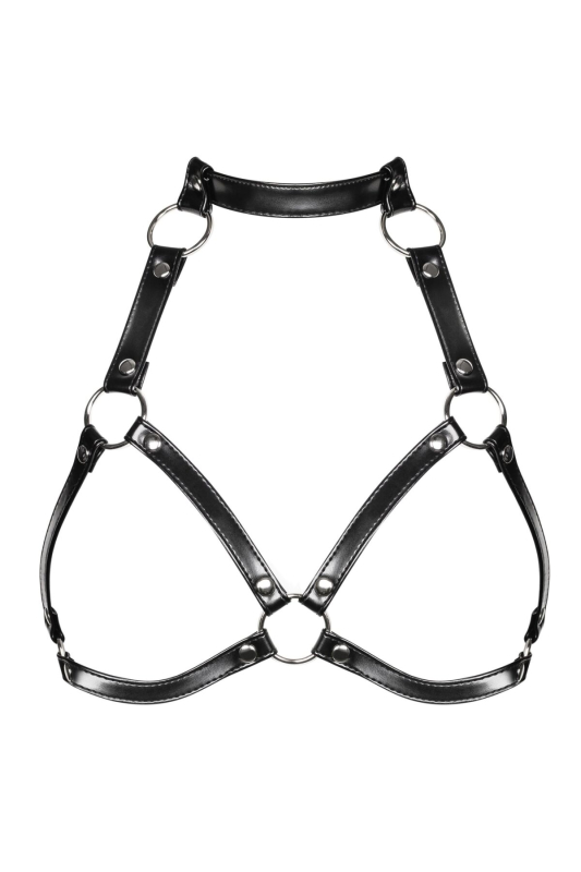 Портупея на груди Obsessive A740 harness black O/S, штучна шкіра - фото