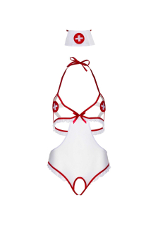 Костюм медсестри Leg Avenue Naughty Nurse, one size, боді та шапочка - - фото №3