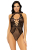Leg Avenue Net and lace halter bodysuit OS Black - фото