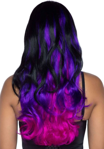 Leg Avenue Allure Multi Color Wig Black/Purple - фото №2