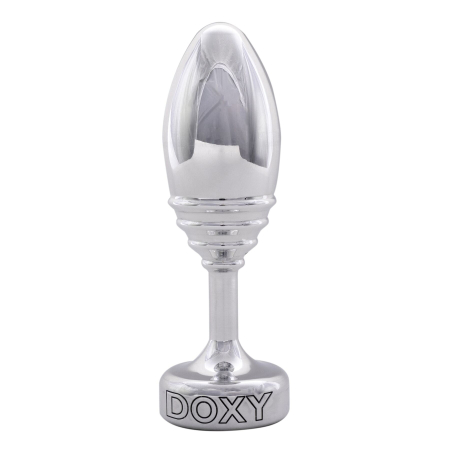 Металева анальна пробка DOXY Butt Plug RIBBED, ребриста, діаметр 3,3 см - фото