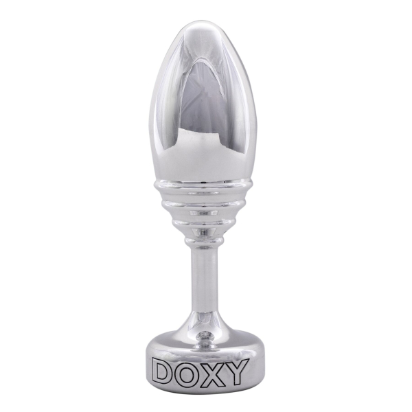 Металева анальна пробка DOXY Butt Plug RIBBED, ребриста, діаметр 3,3 см - фото