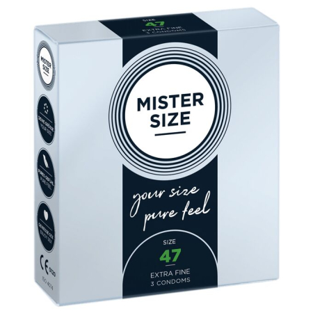 Презервативи Mister Size - pure feel - 47 (3 condoms), товщина 0,05 мм - фото
