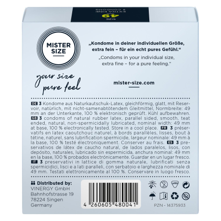 Презервативи Mister Size - pure feel - 49 (3 condoms), товщина 0,05 мм - фото №3