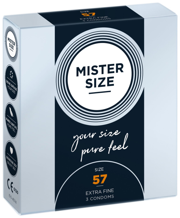 Презервативи Mister Size - pure feel - 57 (3 condoms), товщина 0,05 мм - фото