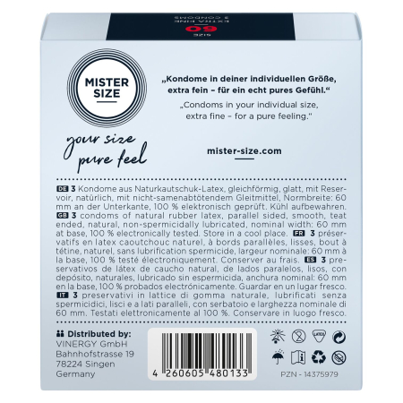 Презервативи Mister Size - pure feel - 60 (3 condoms), товщина 0,05 мм - фото №3