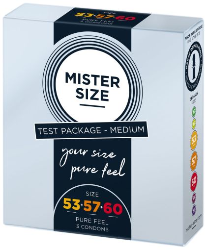 Набір презервативів Mister Size - pure feel - 53–57–60 (3 condoms), 3 розміри, товщина 0,05 мм - фото №2