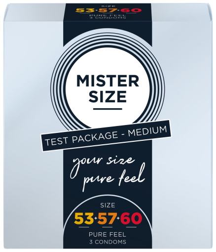 Набір презервативів Mister Size - pure feel - 53–57–60 (3 condoms), 3 розміри, товщина 0,05 мм - фото №3