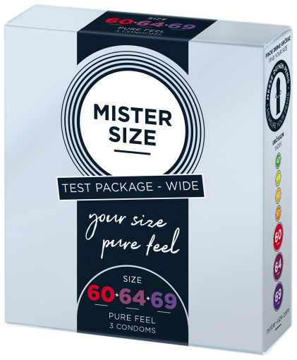 Набір презервативів Mister Size - pure feel - 60–64–69 (3 condoms), 3 розміри, товщина 0,05 мм - фото №2