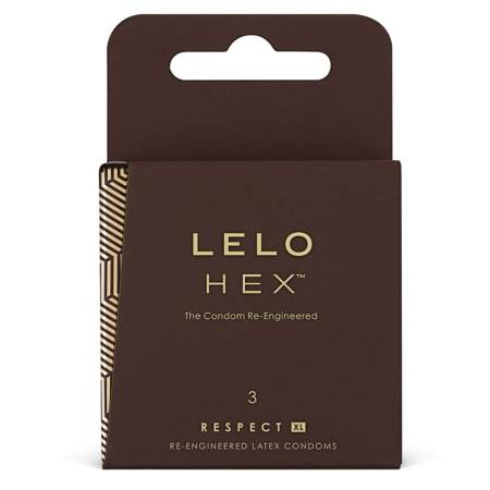 Презервативи LELO HEX Condoms Respect XL 3 Pack, тонкі та суперміцні, збільшений розмір - фото
