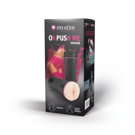 Мастурбатор-вагіна Mystim O(h) PUSH ME Vagina, можна стискати та регулювати вакуум - фото №8