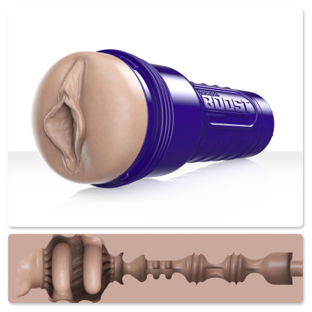 Мастурбатор-вагіна Fleshlight Boost Bang Light Medium Flesh, плаваючі кільця Turbo Tech - фото