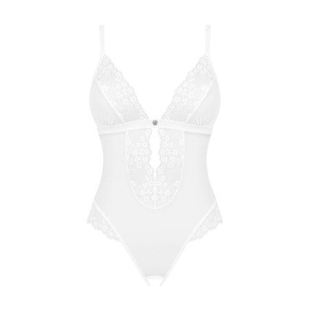 Еротичне напівпрозоре боді Obsessive Heavenlly crotchless teddy M/L, з доступом - фото №3