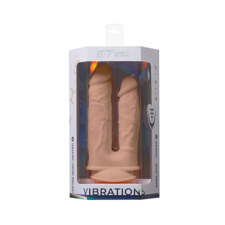 Подвійний фалоімітатор з вібрацією SilexD Double Gusto Vibro Flesh (Model 1 size 8" & 7") + LRS, діаметр 4,5 см та 3,7 см - фото №6