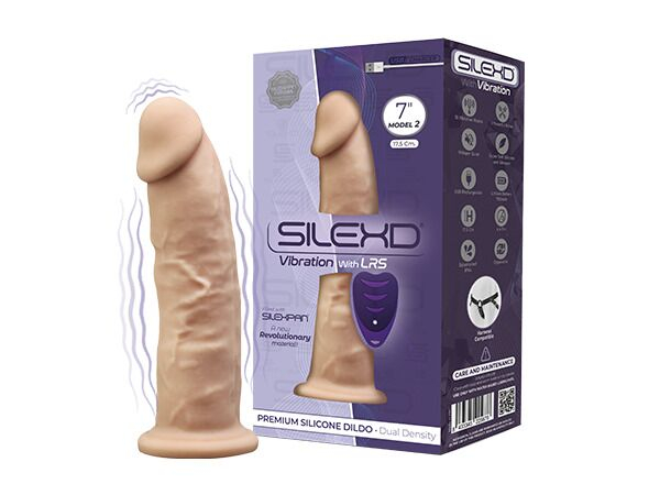Фалоімітатор з вібрацією SilexD Henry Vibro Flesh (MODEL 2 size 7in) + LRS, діаметр 4,4 см - фото