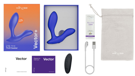 Смарт-вібромасажер простати We-Vibe Vector+ ROYAL BLUE, пульт ДК, регульований кут нахилу - фото №6