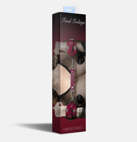 Наручники Feral Feelings - Hand Restraints, натуральна шкіра, бургунді - фото №2
