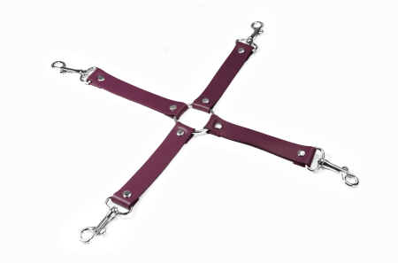 Хрестовина Feral Feelings – 4 Way Connector, натуральна шкіра, burgundy - фото
