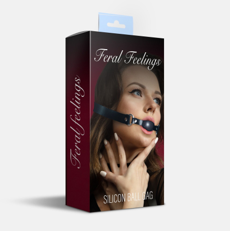 Кляп силіконовий Feral Feelings Silicon Ball Gag Black/Black, чорний ремінець, чорна кулька - фото №2