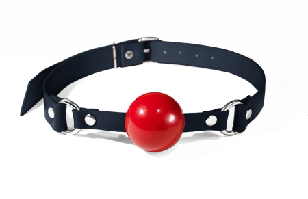 Кляп силіконовий Feral Feelings Silicon Ball Gag Black/Red, чорний ремінець, червона кулька - фото