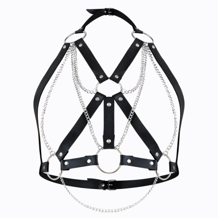 Портупея жіноча Art of Sex - Aiden Leather harness, Чорна XS-M - фото