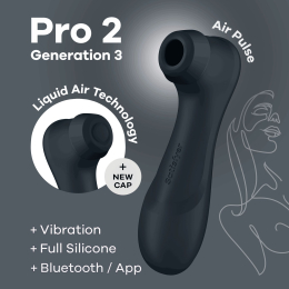 Вакуумний кліторальний стимулятор Satisfyer Pro 2 Generation 3 with Liquid Air Connect App Dark Grey - фото