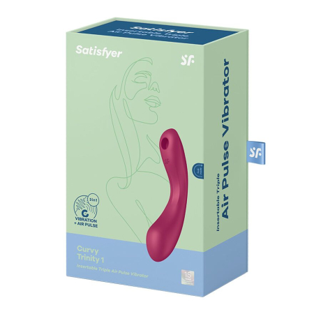 Вакуумний стимулятор з вібрацією Satisfyer Curvy Trinity 1 Red, іграшка 3в1 - фото №5