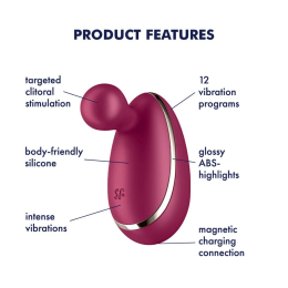 Вібратор для зовнішньої стимуляції Satisfyer Spot On 1 Berry, гнучкий відросток - - фото №3