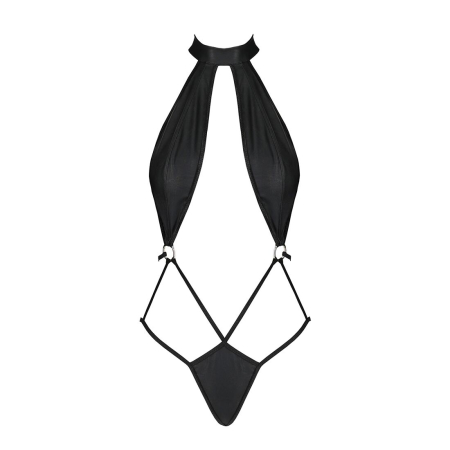 Боді-халтер з екошкіри Passion JANNIES BODY L/XL black - фото №3