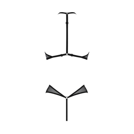 Сітчасте боді з мереживом на грудях Passion SATARA BODY L/XL black - фото №4