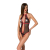 Сітчасте боді з мереживом на грудях Passion SATARA BODY S/M red - фото