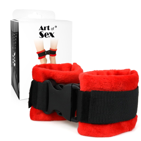 Поножи Art of Sex Ankle Cuffs - Soft Touch Червоні - фото №3