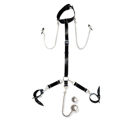 Бондажний набір з металевим анальним гаком Art of Sex Beatrice Bondage set with anal hook №?4 - фото