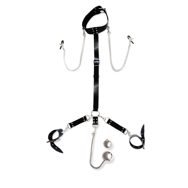 Бондажний набір з металевим анальним гаком Art of Sex Beatrice Bondage set with anal hook №?4 - фото