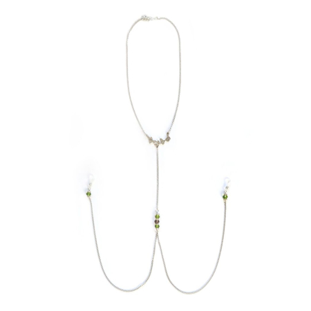 Прикраса з ланцюжками та намистинами для сосків Art of Sex – Silvestra - фото №3