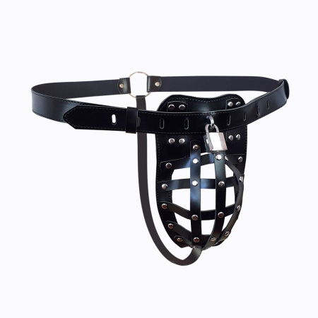 Чоловічий пояс вірності Art of Sex – Vartal, натуральна шкіра 