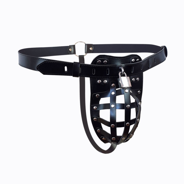 Чоловічий пояс вірності Art of Sex – Vartal, натуральна шкіра 