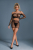 Бодістокінг Caprice Lingerie Model 07 One size Black, топ, велосипедки, сітка зі стразами - фото