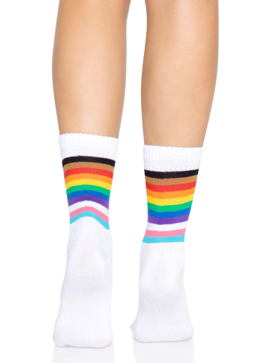 Шкарпетки жіночі в смужку Leg Avenue Pride crew socks Rainbow, 37–43 розмір - фото №2