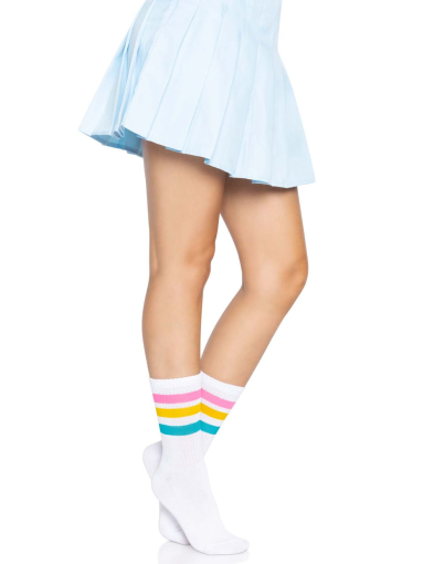 Шкарпетки жіночі в смужку Leg Avenue Pride crew socks Pansexual, 37–43 розмір - фото №5